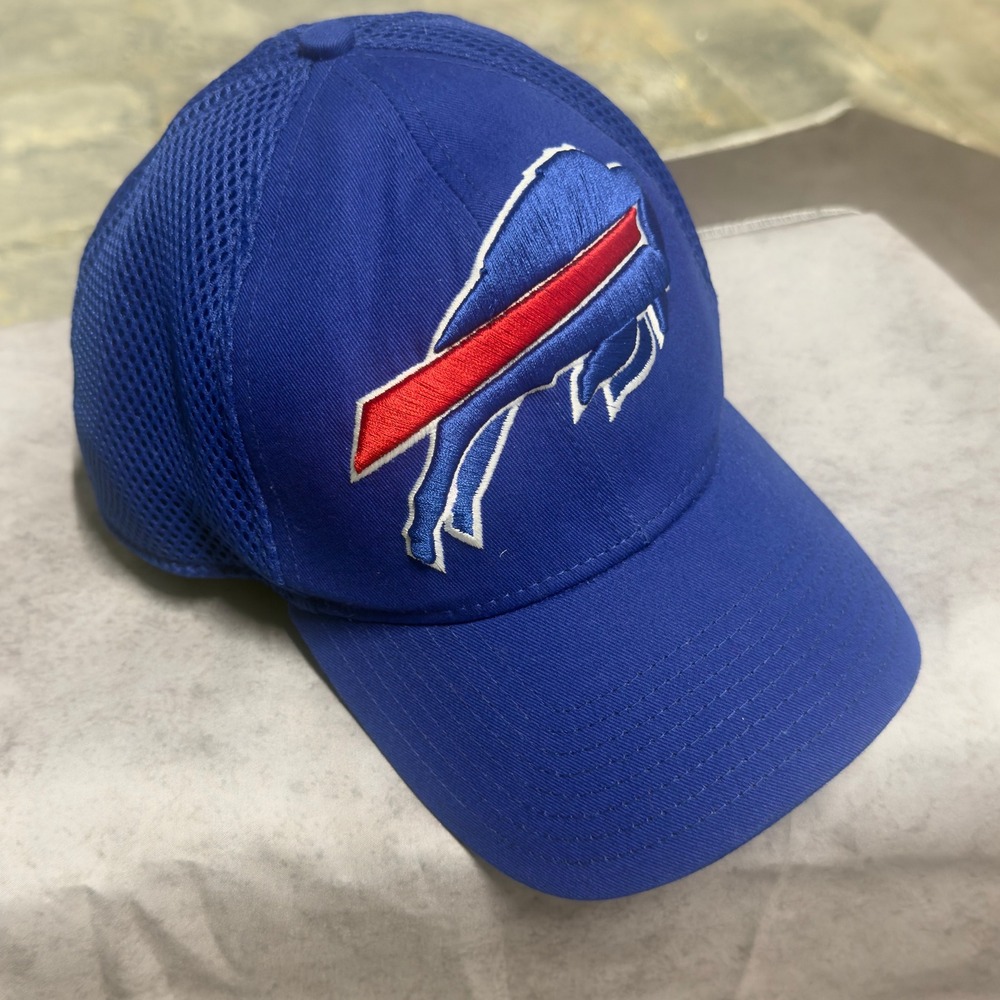 New Era 39THIRTY Buffalo Bills Hat Mens Large-XL Royal Blue Mesh Sideline Cap